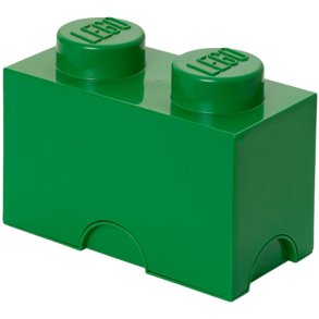 LEGO Opbevaringsklods 2-knops 25 cm, Mørkegrøn