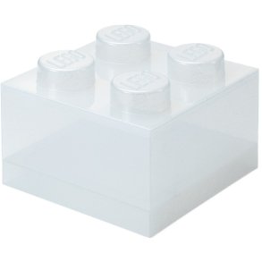 LEGO Opbevaringsklods 4-knops 25 cm, Glitter Gennemsigtig