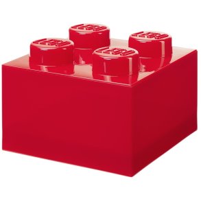 LEGO Opbevaringsklods 4-knops 25 cm, Rød Gennemsigtig