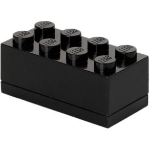 LEGO Snack-/Opbevaringsboks 8-knops 9,2 cm, Sort