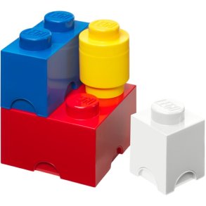 LEGO Opbevaringsklods 4 stk, Rød/Blå/Gul/Hvid
