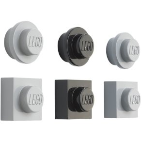 LEGO Magnetsæt 6 stk, Grå/Sort