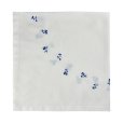 Blomst Dug 120x120 cm, Hvid/Bl&aring;