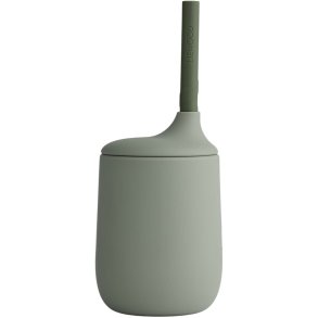 LIEWOOD Ellis Børnekop m. Sugerør 23 cl, Faune Green/Hunter Green Mix