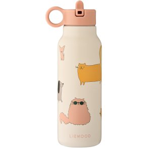 LIEWOOD Falk Vandflaske 350 ml, Cats and Dogs/Sandy