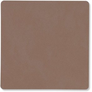 LIND DNA Square Recycled Læder Glasbrik 10x10 cm, Nupo Truffle