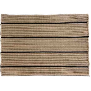MOUD Home Stripe Dørmåtte 50x72 cm, Beige/Sort