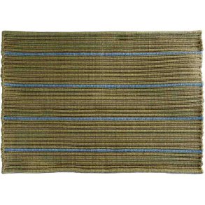 MOUD Home Stripe Dørmåtte 50x72 cm, Olive/Blå