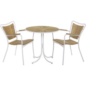 Mandalay Marguerit Cafésæt m. 2 Stole Ø70 cm, Hvid