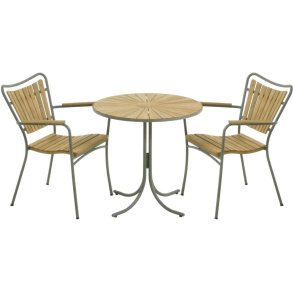 Mandalay Marguerit Cafésæt m. 2 Stole Ø70 cm, Olivengrøn