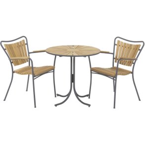 Mandalay Marguerit Cafésæt m. 2 Stole Ø70 cm, Antracit