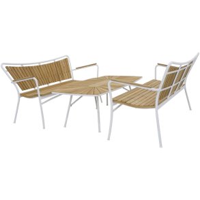 Mandalay Marguerit Loungesæt m. 2 Sofaer 130 cm, Hvid