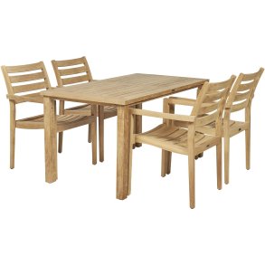 Mandalay Cambridge Havemøbelsæt m. 4 York Stole 140 cm, Teak