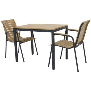 Mandalay Havemøbelsæt m. Toscana Bord 65 cm og 2 Bellevue Stole, Antracit