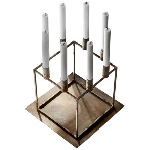 Audo Copenhagen Kubus 8 Lysestage H30 cm, Raw Steel