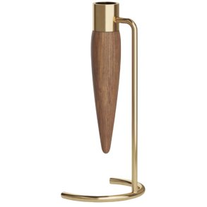Audo Copenhagen Umanoff Lysestage H20,1 cm, Poleret Messing/Valnød