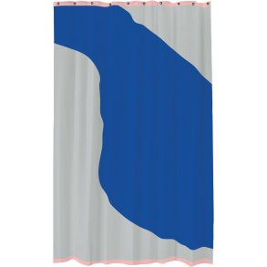 Mette Ditmer Nova Arte Badeforhæng 150x200 cm, Lys Grå/Cobalt