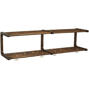 Nordal Mau Træhylde m. Knager 120 cm, Birk