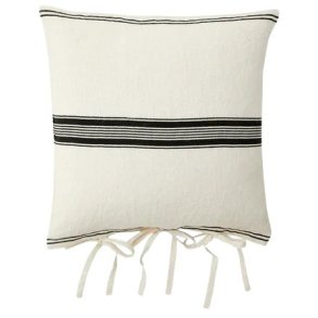 Nordal Citala Pudebetræk 48x48 cm, Linned/Sort