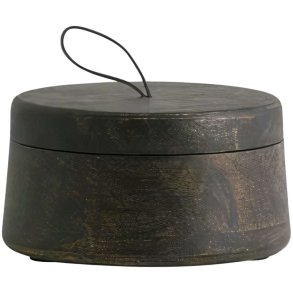 Nordal Borizo Opbevaringskrukke Ø13 cm, Sort Mangotræ