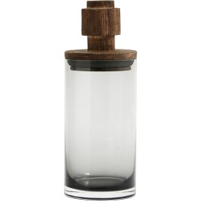 Nordal Salvie Opbevaringsglas 900 ml, Glas/Træ