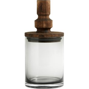 Nordal Salvie Opbevaringsglas 850 ml, Glas/Træ