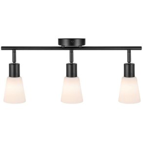 Nordlux Cole 3-Spot, Sort/Opalhvid