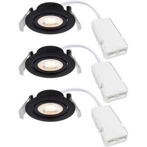 Nordlux Monolo Indbygningsspot 3 stk. Ø8,2 cm, Sort