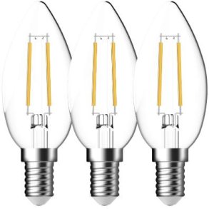 Energetic C35 Pære LED E14 4W/470lm 3 stk, Klar