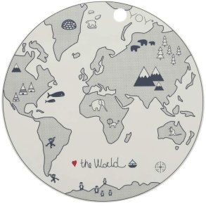 OYOY Mini Dækkeserviet The World Ø39 cm, Offwhite