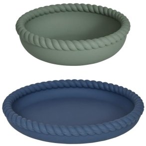 OYOY Mini Mellow Tallerken og Skål 2 stk, Blue/Olive