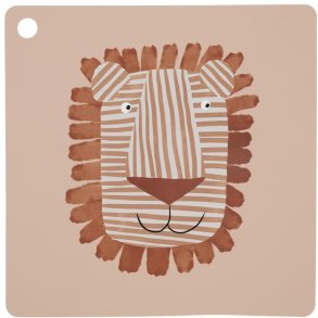 OYOY Mini Dækkeserviet Løve Lobo 38x38 cm, Caramel