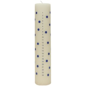 OYOY Polka Kalenderlys H25 cm, Offwhite/Blå