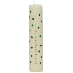 OYOY Polka Kalenderlys H25 cm, Offwhite/Grøn