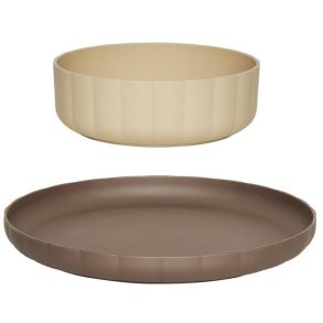 OYOY Mini Pullo Spisesæt, Taupe/Vanilla