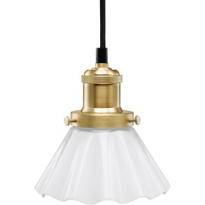PR Home August Pendel Bølget Ø15 cm, Hvid/Messing
