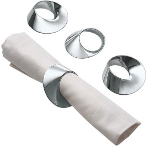Philippi SWIRL Servietringe 4 stk. Ø6 cm, Blank