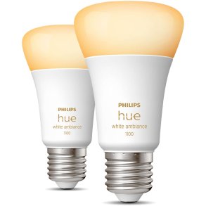 Philips Hue White Ambiance A60 Pærer E27 1100 Lumen 2 stk. Ø6 cm