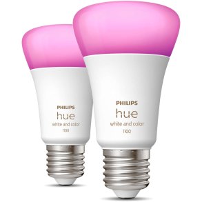 Philips Hue White and Color Ambiance A60 Pærer E27 1100 Lumen 2 stk. Ø6 cm