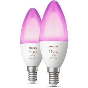 Philips Hue White and Color Ambiance Kertepærer E14 470 Lumen 2 stk. Ø3,9 cm