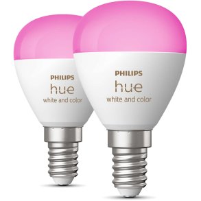 Philips Hue White and Color Ambiance P45 Kronepærer E14 470 Lumen 2 stk. Ø4,5 cm