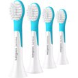 Tandbørstehoved 4 stk, Hvid/Aqua