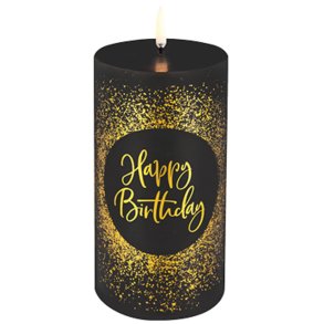 Uyuni Lighting Bloklys Birthday 02 LED Ø7,8xH15 cm, Sort