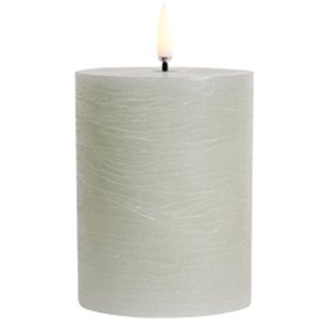 Uyuni Lighting Bloklys LED Ø7,8xH10 cm, Dusty Green/rustik