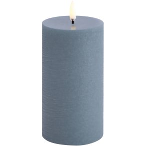 Uyuni Lighting Bloklys LED Ø7,8xH15 cm, Hazy Blue/rustik