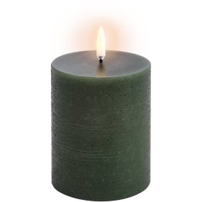 Uyuni Lighting Bloklys LED Ø7,8xH10 cm, Olive Green/rustik