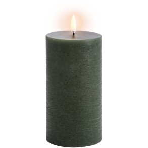 Uyuni Lighting Bloklys LED Ø7,8xH15 cm, Olive Green/rustik