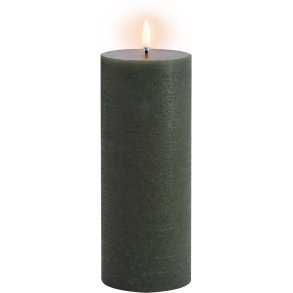 Uyuni Lighting Bloklys LED Ø7,8xH20 cm, Olive Green/rustik