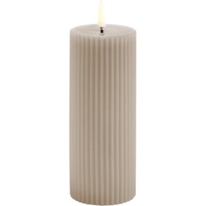 Uyuni Lighting Bloklys m. Riller LED Ø5,8xH15 cm, Sandstone