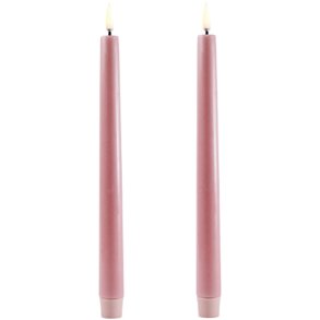 Uyuni Lighting Kronelys LED 2 stk. Ø2,3xH25 cm, Dusty Rose